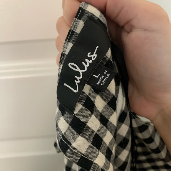 Lulu's Sawyer Black and White Gingham Mini Dress - Picture 5 of 6